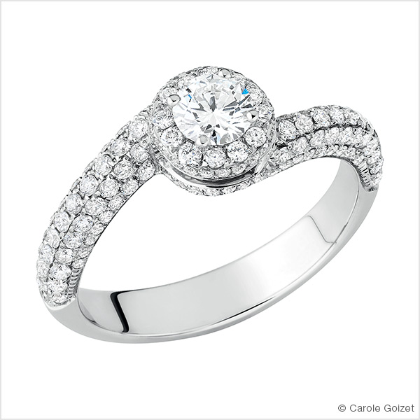 Solitaire « Dévotion » Or blanc et diamants