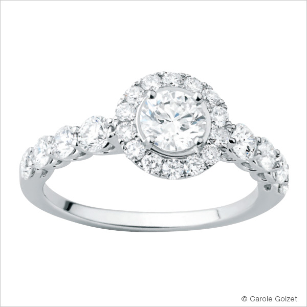 Solitaire « Douceur d’été » Or blanc et diamants