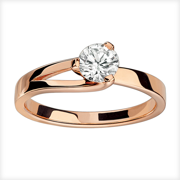 Solitaire Etoile Or Rose