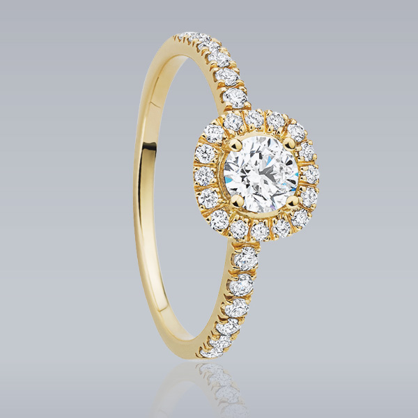 Solitaire « Florence » or jaune et diamants