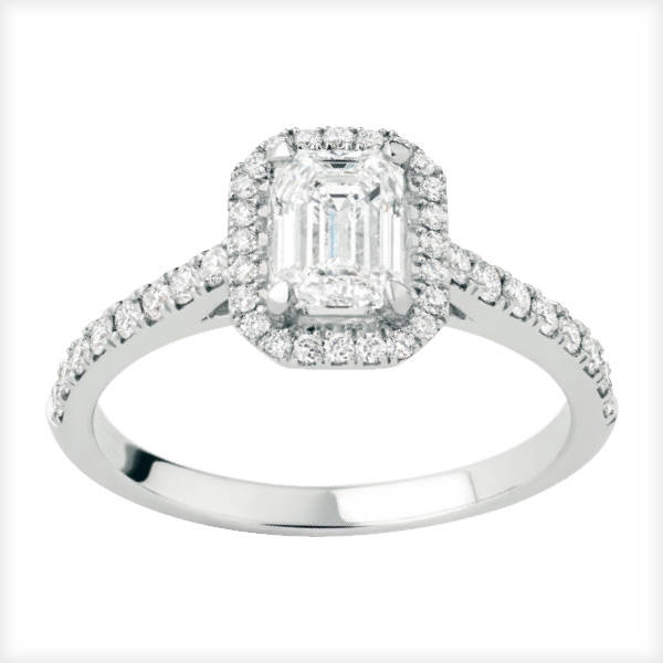 Solitaire « Magie de l’Amour » Or gris et diamants.