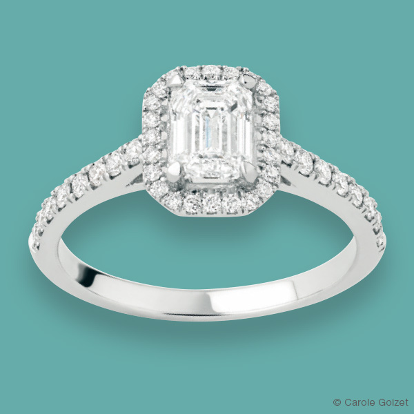 Solitaire « Magie de l’Amour » Or gris et diamants