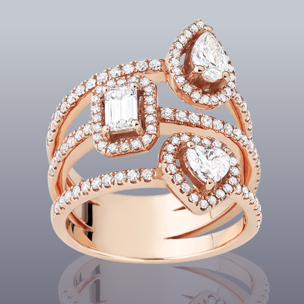 Solitaire « Milan » or rose et diamants