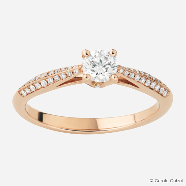 
Solitaire « Paris Éternelle » Or rose et diamants