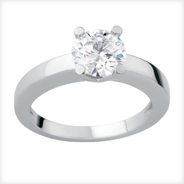 Solitaire « Pure » Or gris et diamant.