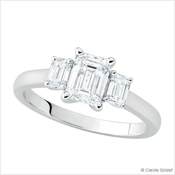 Solitaire « Radieuse » Or blanc et diamants