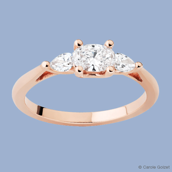 Solitaire « Rue de la Paix » solitaire or rose et diamants