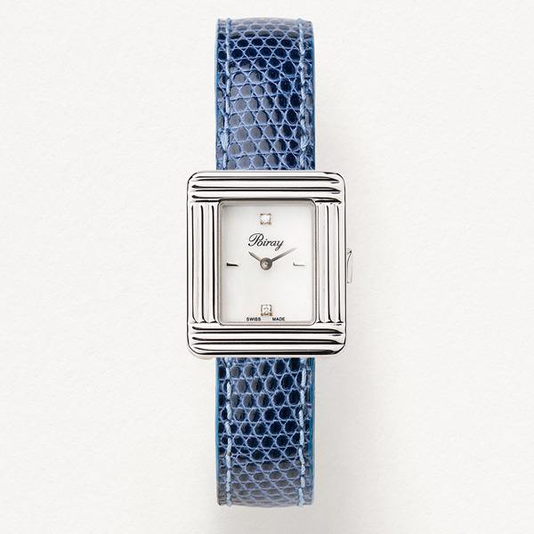 Ma mini	- Acier - Nacre blanche, 2 index diamants et 2 index barettes