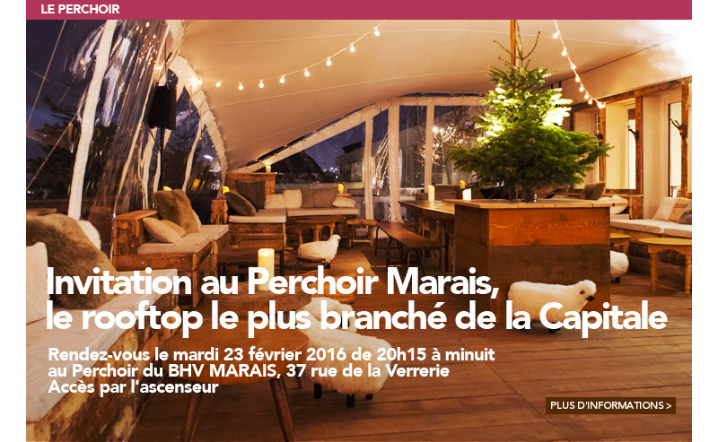 Invitation au Percchoir Marais le rooftop le plus branché de la capitale