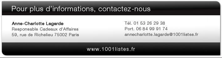 Le cadeau d'affaires avec 1001 listes