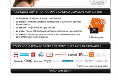 1001listes Newsletter Offre ouverture de liste de cadeau