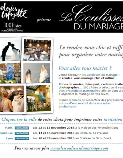 Coulisses du Mariage Newsletter A