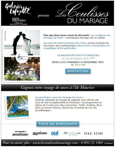 Coulisses du Mariage Newsletter E