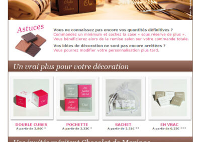 Newsletter Chocolat de Mariage